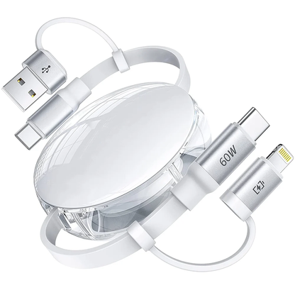 60W PD Retractable USB-C Fast Charging Data Cable