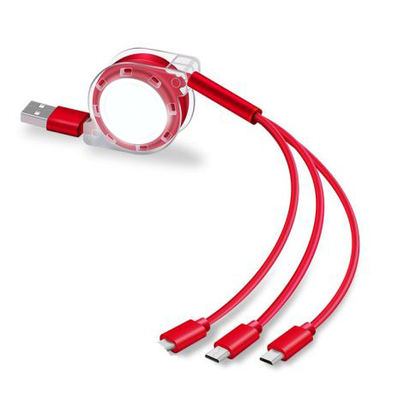 3-in-1 Retractable Multi-Port Fast Charging Cable
