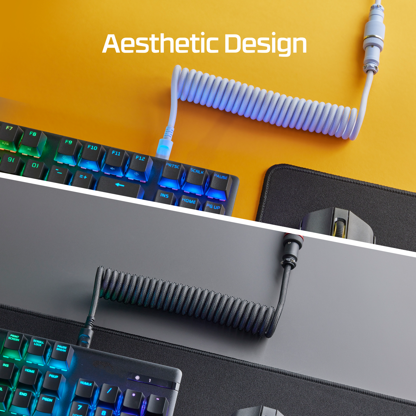 Coiled Aviator 5-Pin USB-A to USB-C Keyboard Cable