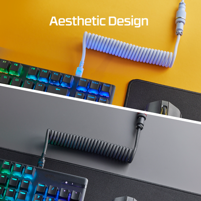 Coiled Aviator 5-Pin USB-A to USB-C Keyboard Cable