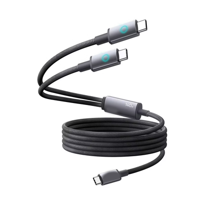 140W PD 3.1 Braided 2-in-1 USB-C Fast Charging Cable