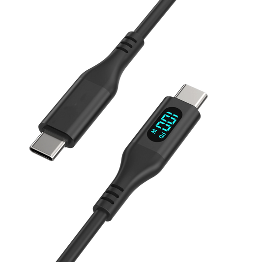 Digital Display 100W PD USB-C to USB-C Fast Charging Cable