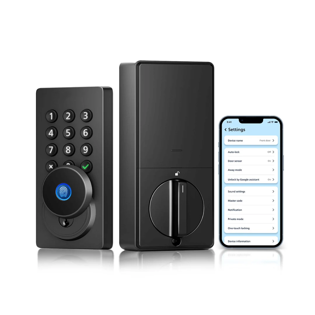 Built-in Wi-Fi Fingerprint Keypad Smart Deadbolt Lock