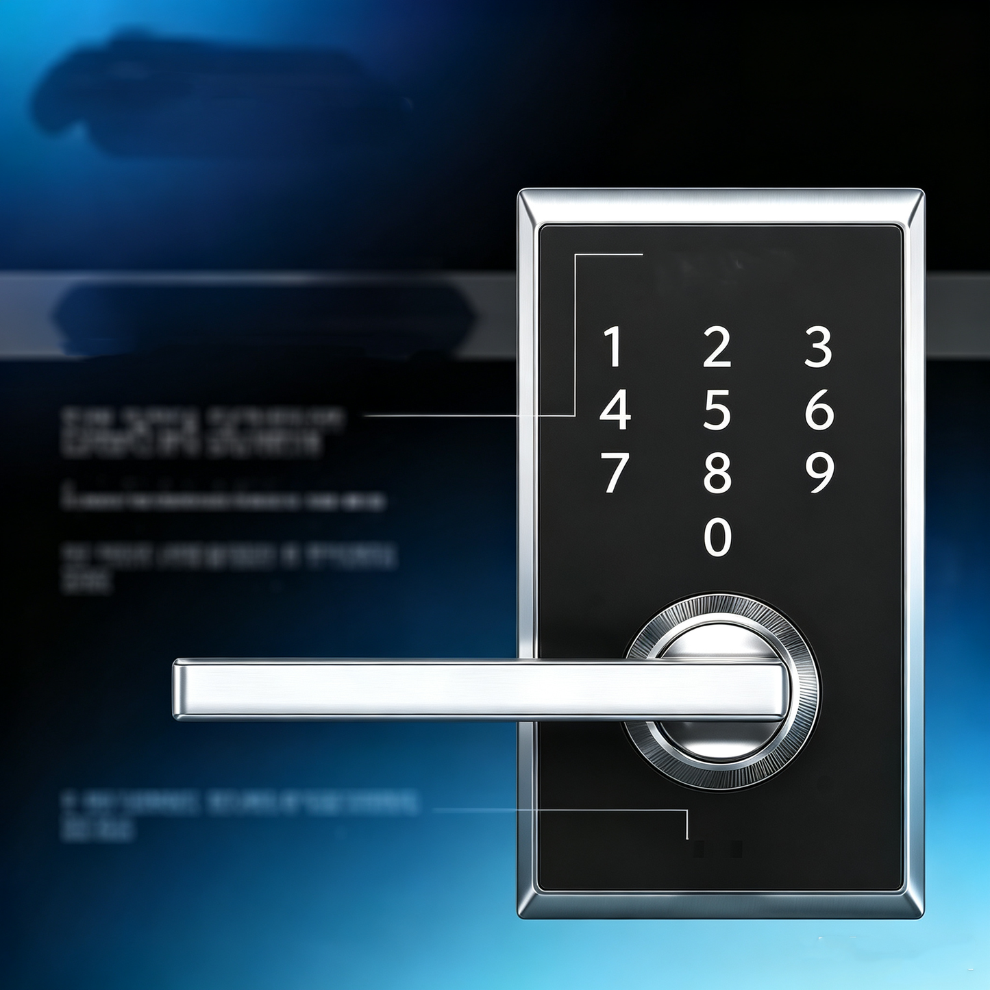 Matte Black Electronic Keypad Smart Entry Door Lock Set