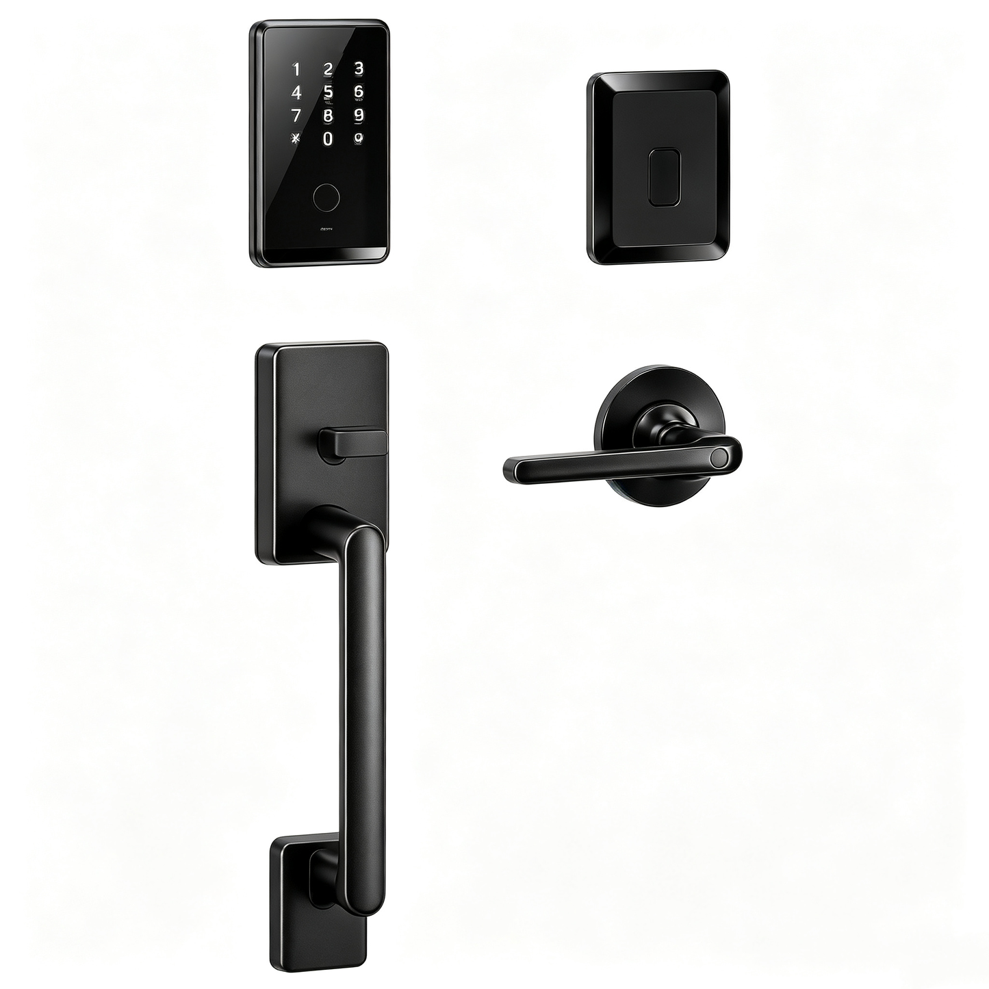 Matte Black Electronic Keypad Smart Entry Door Lock Set