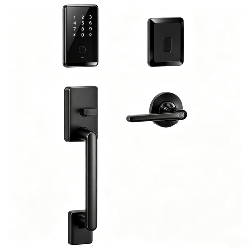 Matte Black Electronic Keypad Smart Entry Door Lock Set