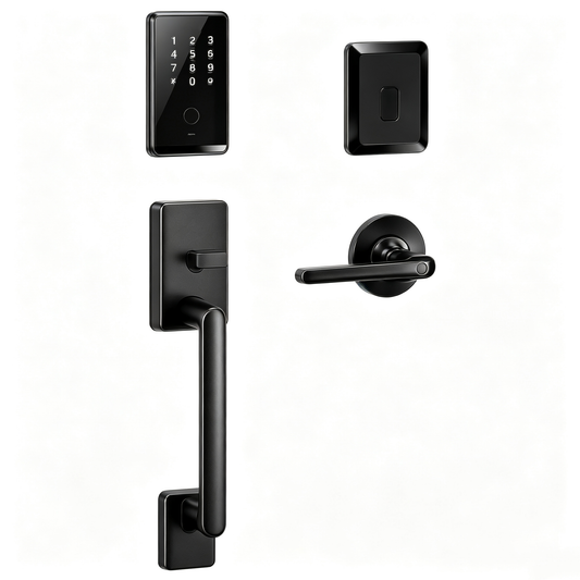 Matte Black Electronic Keypad Smart Entry Door Lock Set